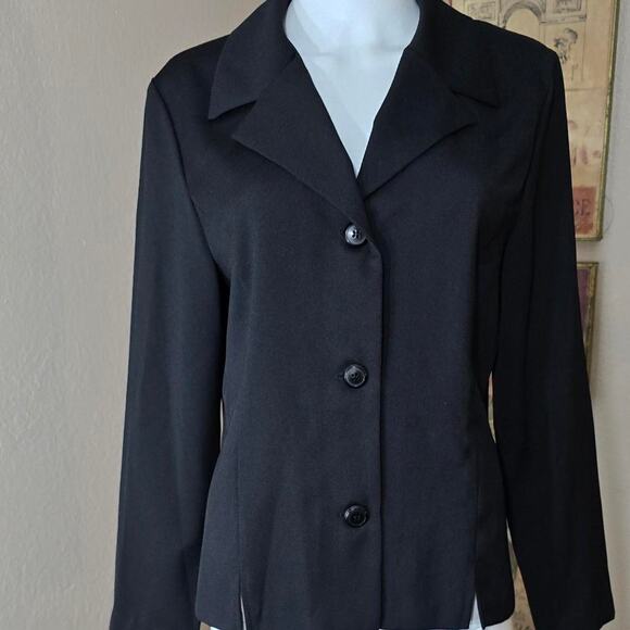 Vintage 90s/Y2K Fashion Bug Black Blazer Style Button Down - Picture 2 of 5